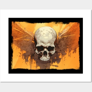 Skull With Wings Posters and Art